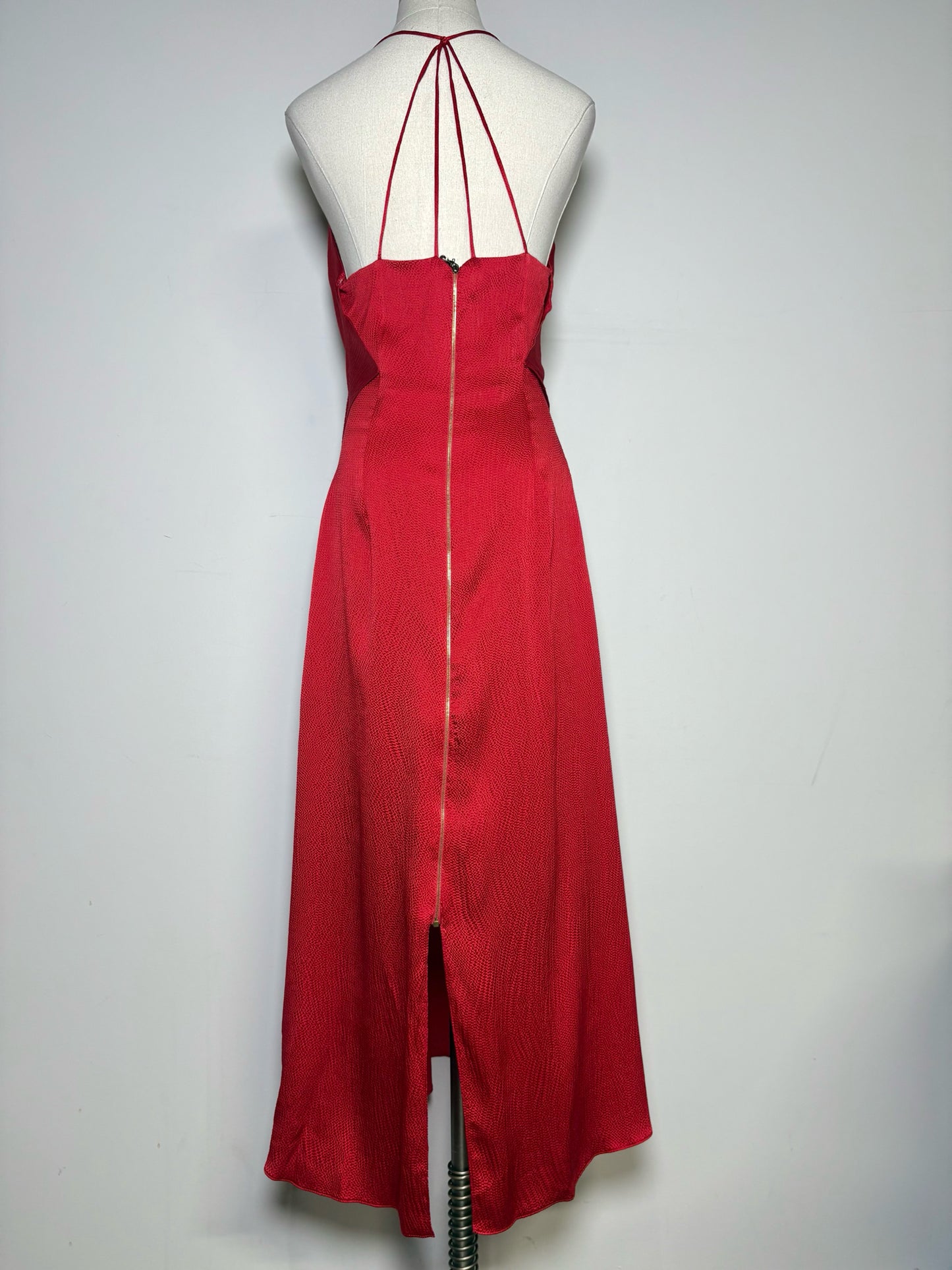 Women Size 6 Roland Mouret Tolima Red Hammered Silk Pre-owned, NWT Dress