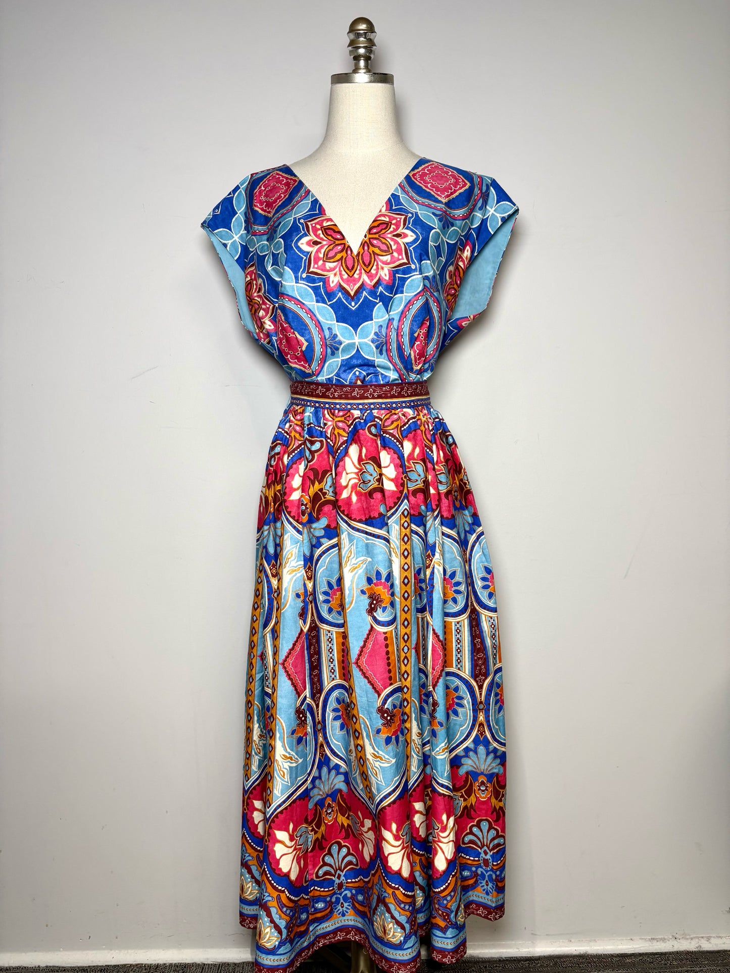 Women Size 12 Elie Tahari Multicolor Abstract Pure Cotton Pre-owned Dress
