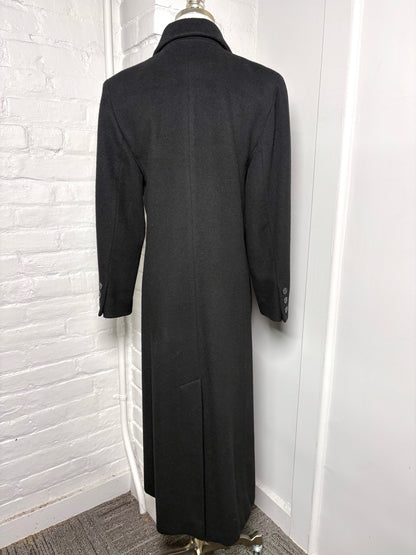 Women Size 6P Albert Nipon Black Solid Cashmere, Wool Coat