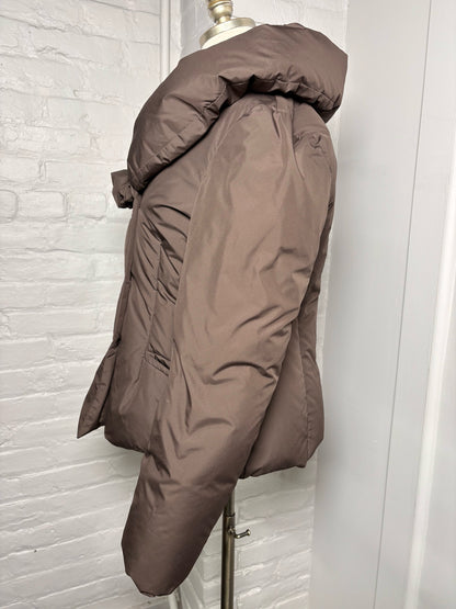 Women Size 48 (S) Salvatore Ferragamo Brown Polyester, Goose Down Puffer Jacket