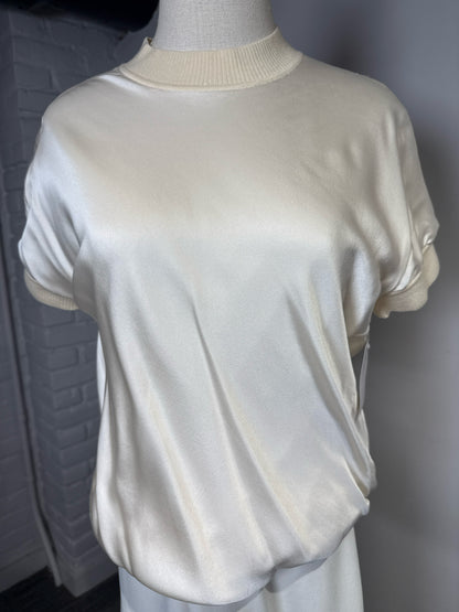Women Size M Joseph Off White Solid Wool, Silk Sweater
