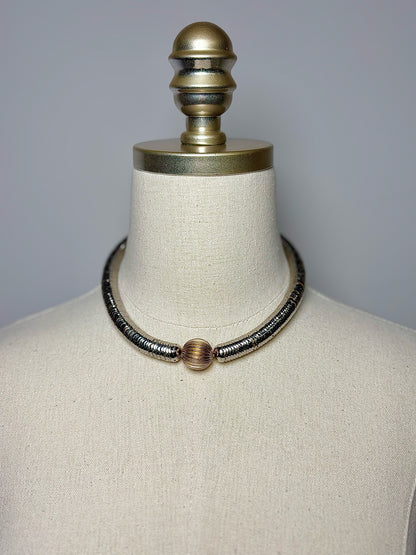Yves Saint Laurent Sterling Silver Serpentine Chain, Ball Vintage Pre-owned Necklace