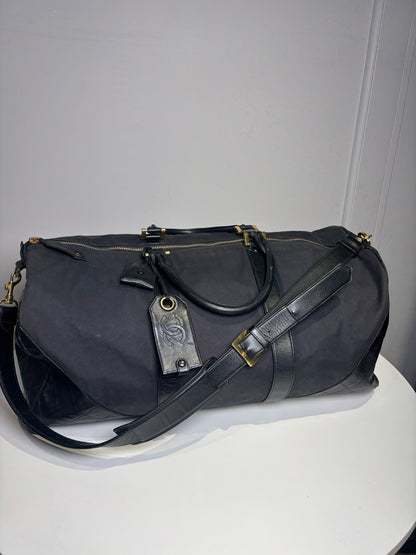 Black Canvas, Leather Chanel Duffle Bag