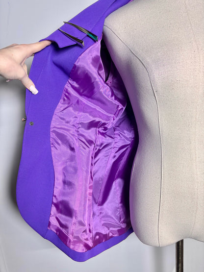 Women Size 36 (4 US) Thierry Mugler Paris Purple Solid Vintage 2 Piece Set