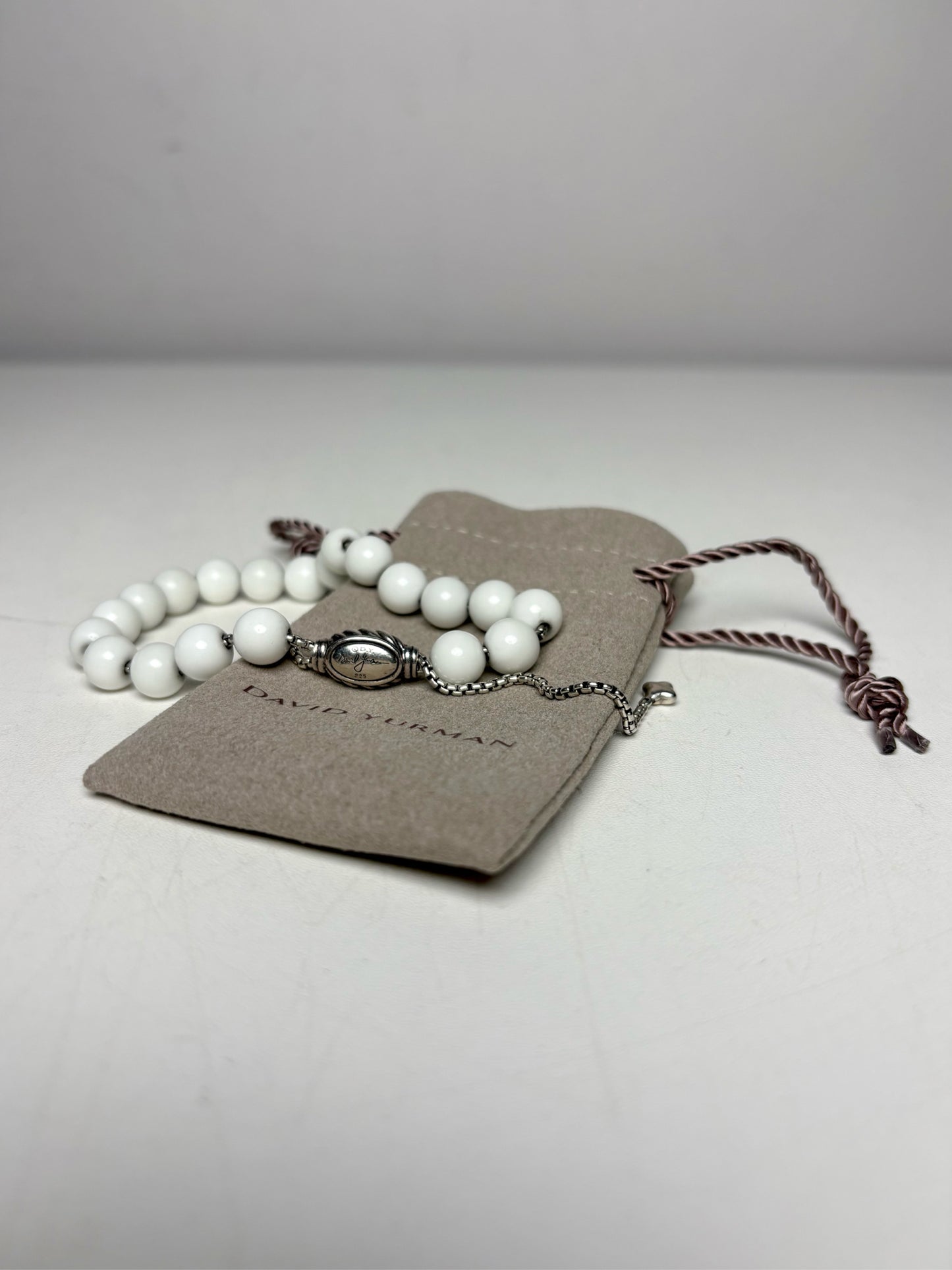 Authentic David Yurman Beads Pre-owned White Agatte Spiritual Beads Bracelet