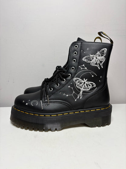 Women Shoe Size 9 Dr. Martens Black & White Leather NWT Pre-Owned Platform Boots