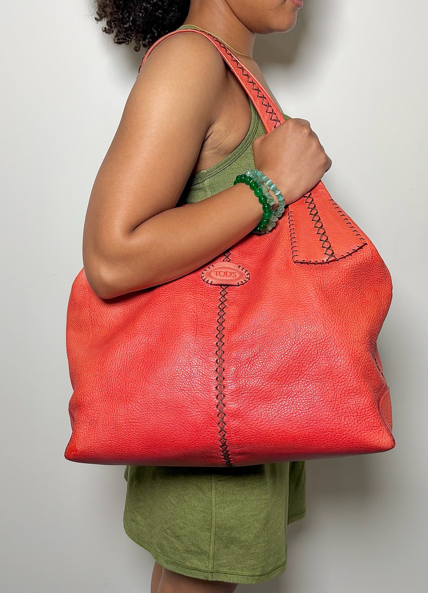 Tod's Solid Leather Salmon Cowhide Purse