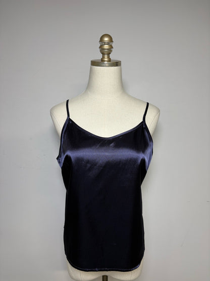 Size 12 Karen Millen Navy Blue & White Floral Women's Polyester Pre-owned Top