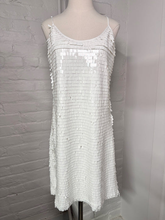 Women Size 6 L'Agence White Sequins Cocktail Dress