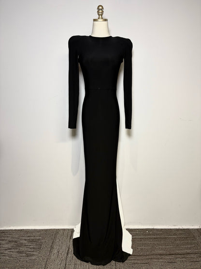 Women's Size 2 Zhivago Contradiction Black & White Colorblock NWT Pre-Owned Maxi Dress