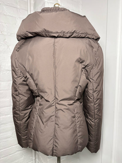 Women Size 48 (S) Salvatore Ferragamo Brown Polyester, Goose Down Puffer Jacket