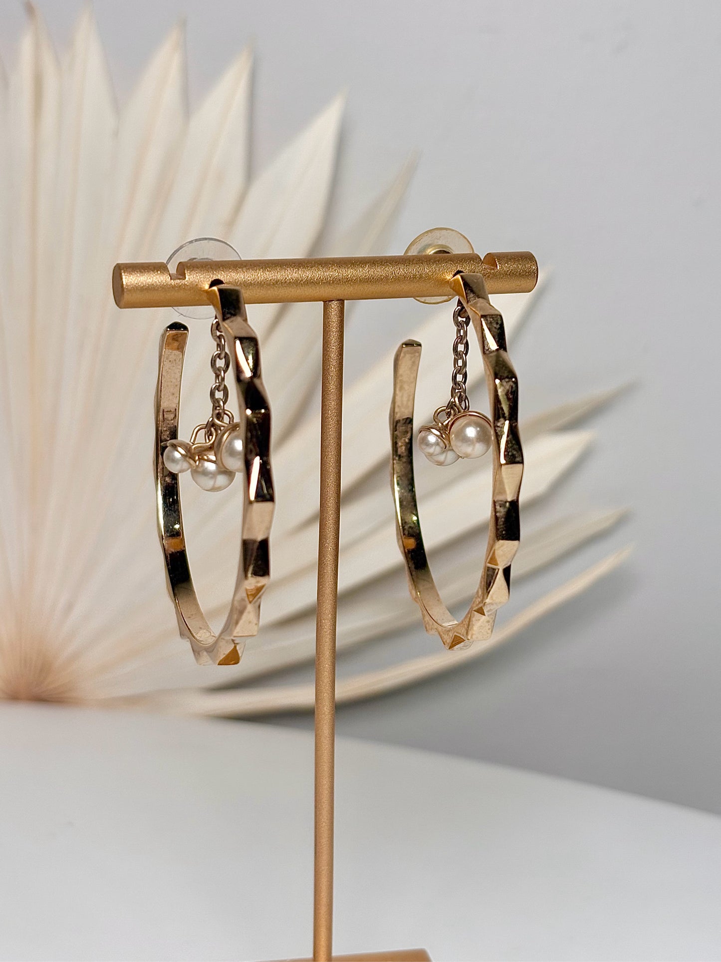 Gold Plated Dior Vintage Pearl Earrings