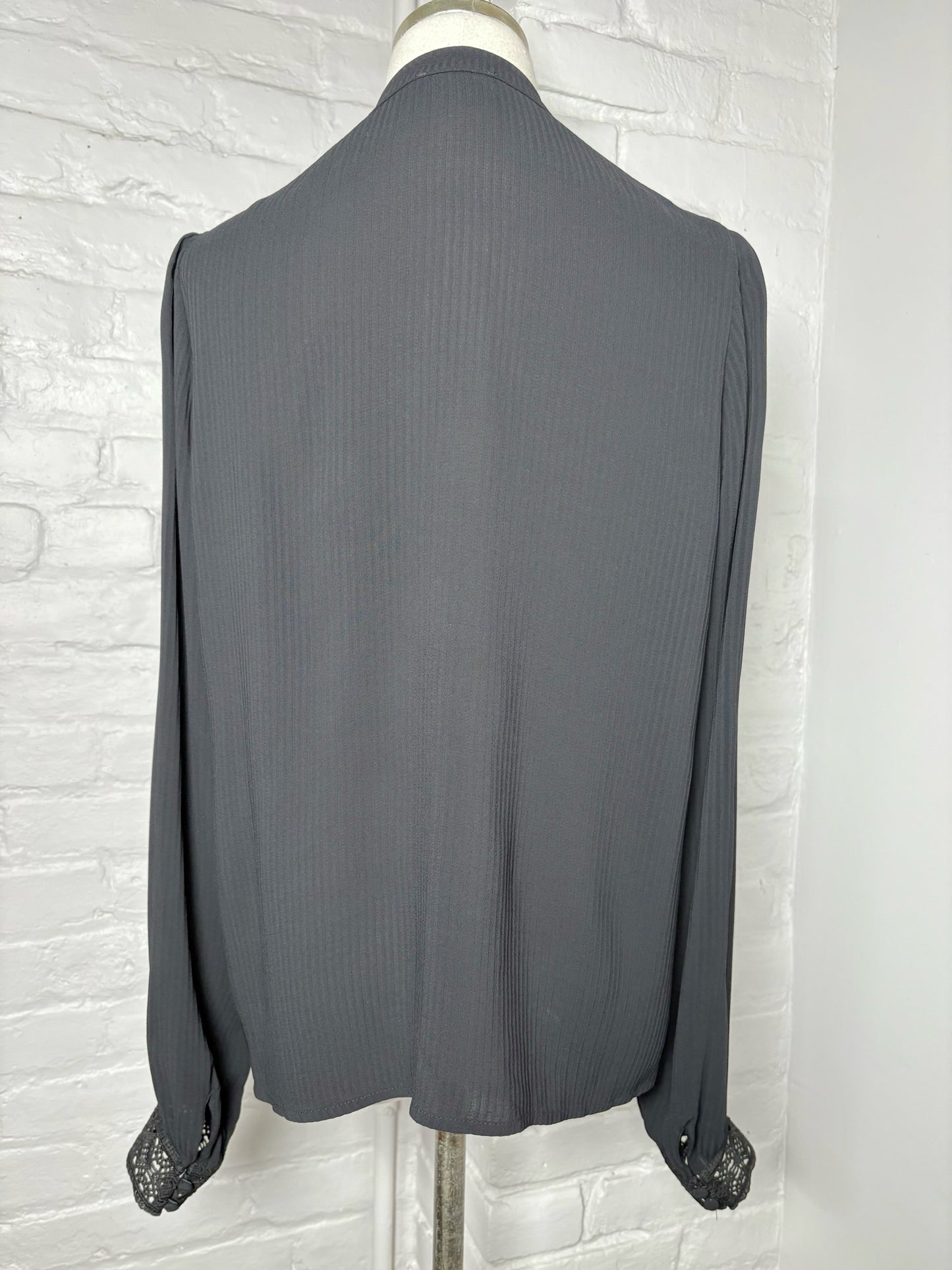 Women Size 36 (2) Sezane Black Solid Viscose Blouse