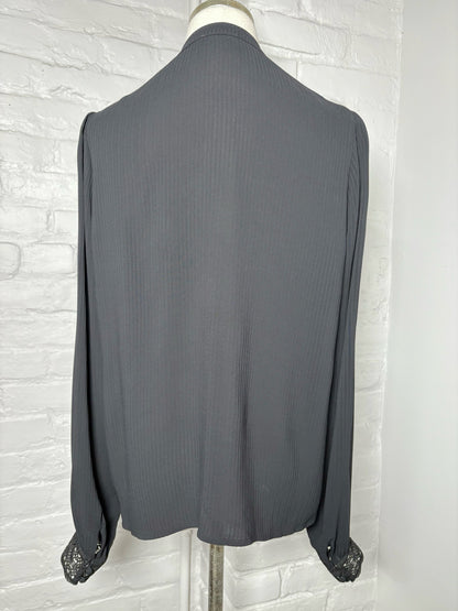 Women Size 36 (2) Sezane Black Solid Viscose Blouse