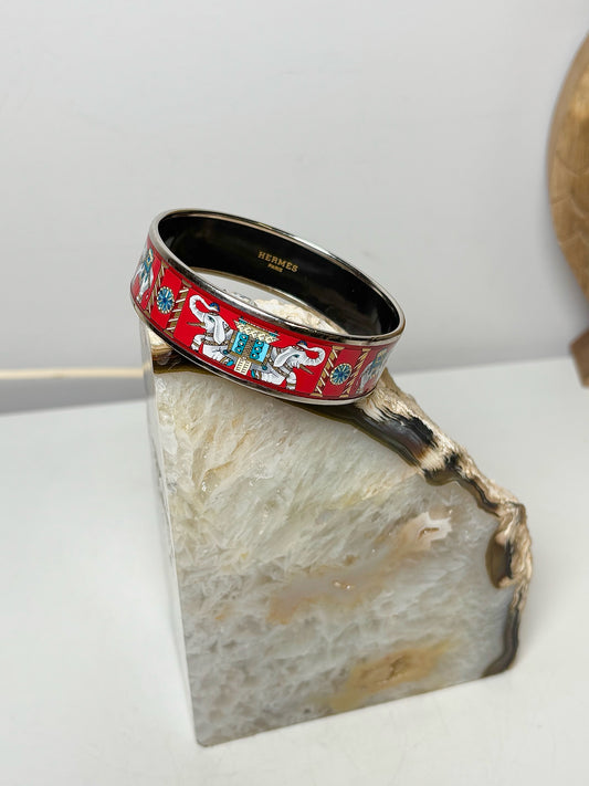 Enamel Hermes Elephant Bracelet