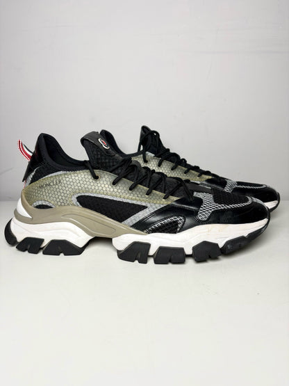Moncler Black, Green, White Polyester Colorblock Men's Pre-owned 44 Sneakers