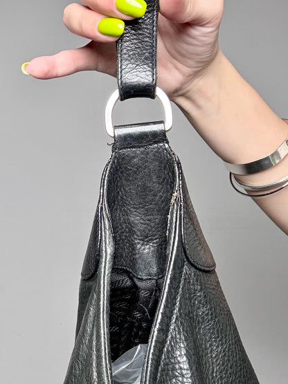 Prada Solid Vintage Leather Pre-owned Black Medium Purse
