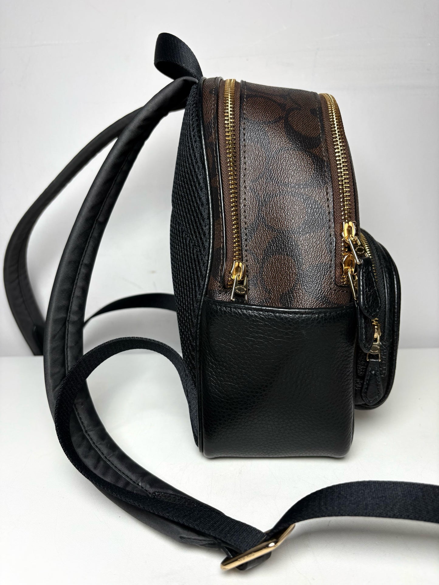 Women's Coach Coated Canvas Pre-owned Black, Brown Backpack