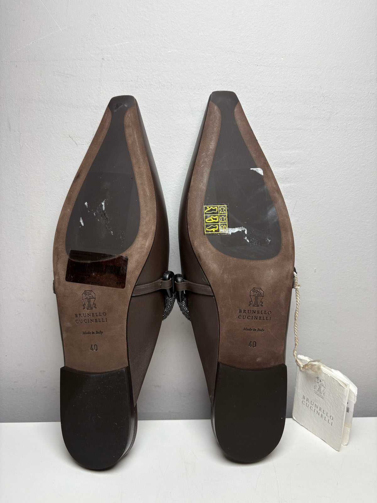 Women's Shoe Size 40 Brunello Cucinelli Brown Monili Strap NWT Pre-Owned Mule Slip-Ons