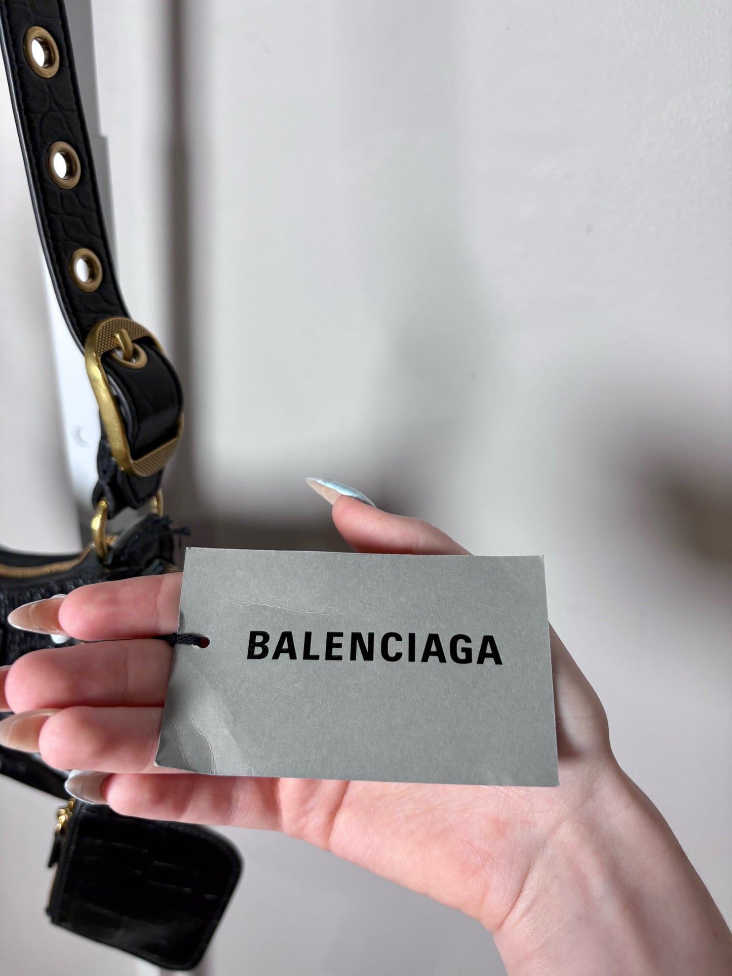Balenciaga La Cagole XS Arena Lambskin Black Aged Hardware NWT Pre-owned Bag