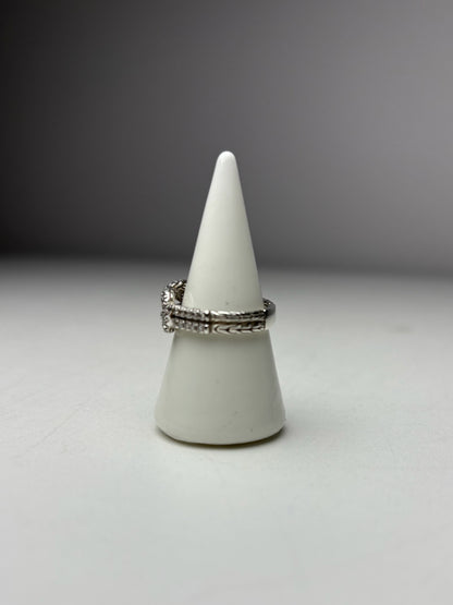 Women's Size 6 John Hardy Love Knot Diamond Sterling Silver Pre-Owned Ring