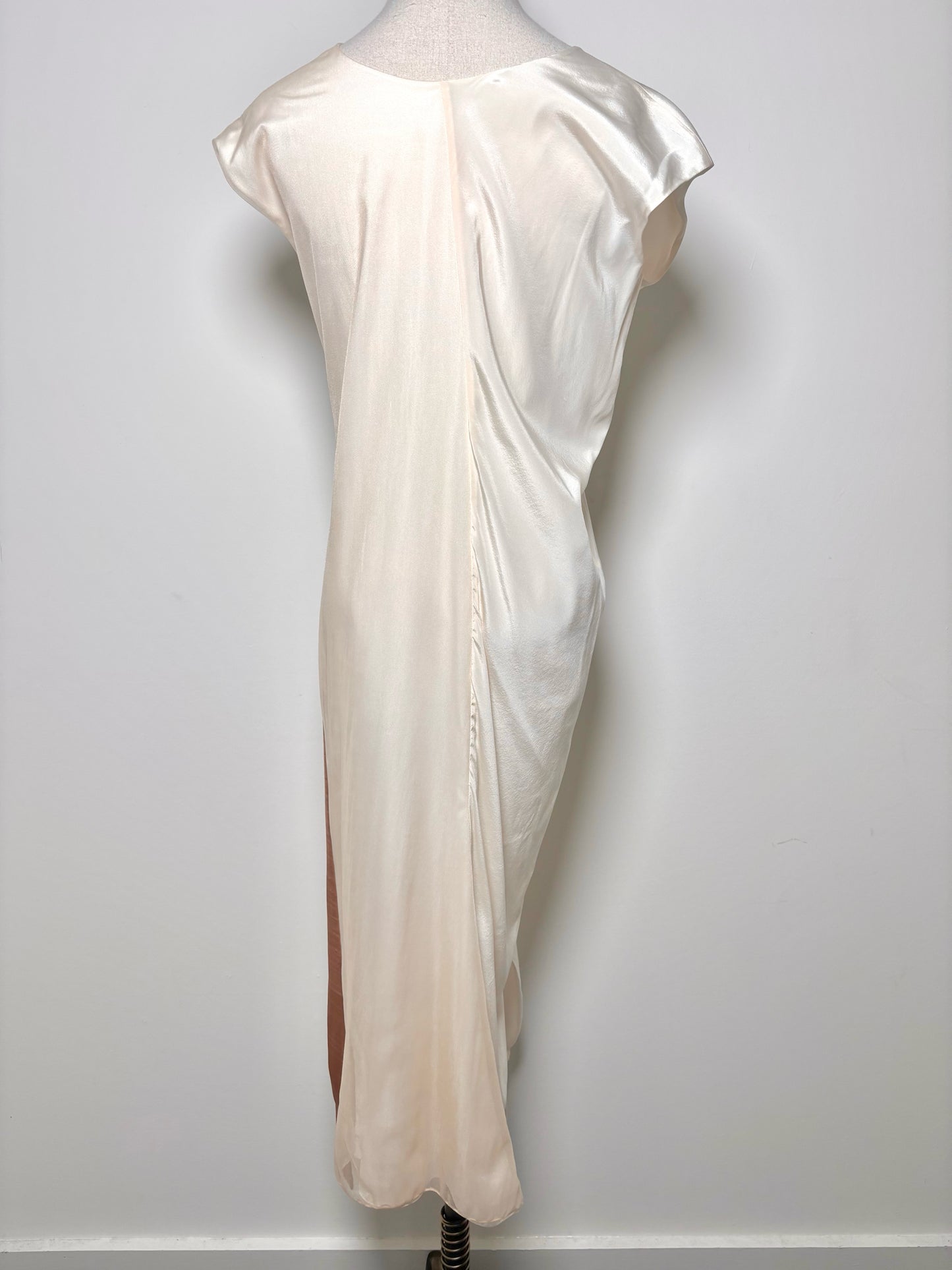 Women Size 6 Reed Krakoff Cream Colorblock Silk Blend NWT Dress