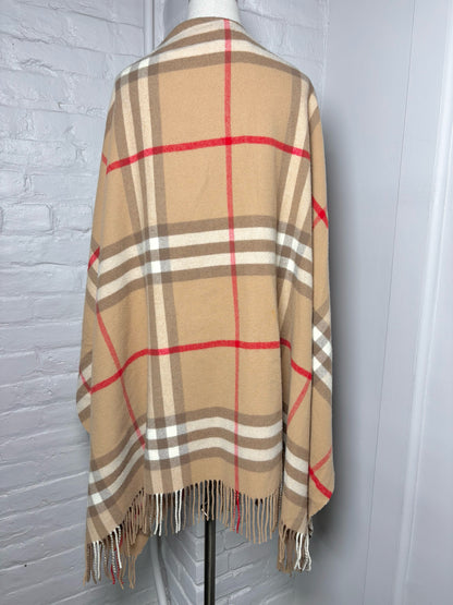 Burberry Cashmere-Wool Blend Check Cape