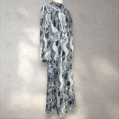 Women Size 10 Whistles Navy,Black,White Animal Print Dress