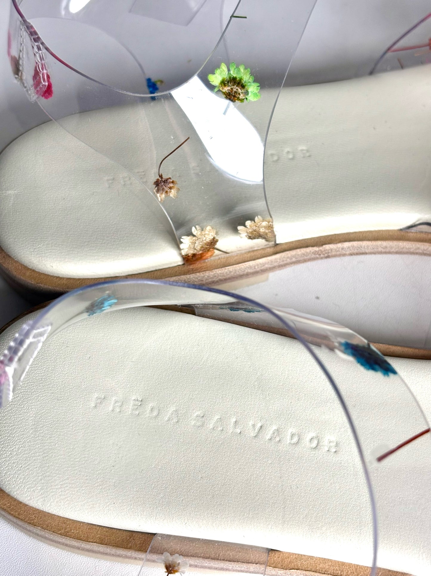 W Shoe Size 10 Freda Salvador Sera Fisherman Pressed Flower PVC Pre-owned Sandal