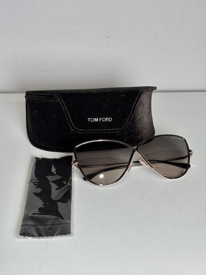 Tom Ford TF569 Rose Gold Elise Women's Pre-owned Silver Metal Sunglasses
