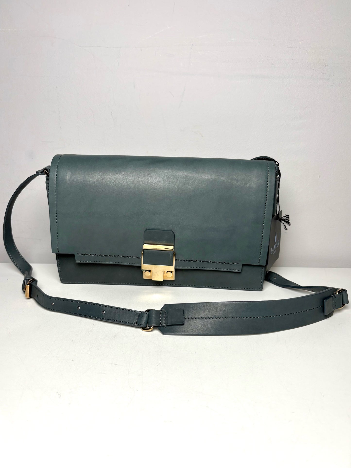 Lanvin Classic Pochette NWT Gray Calfskin Flap Purse