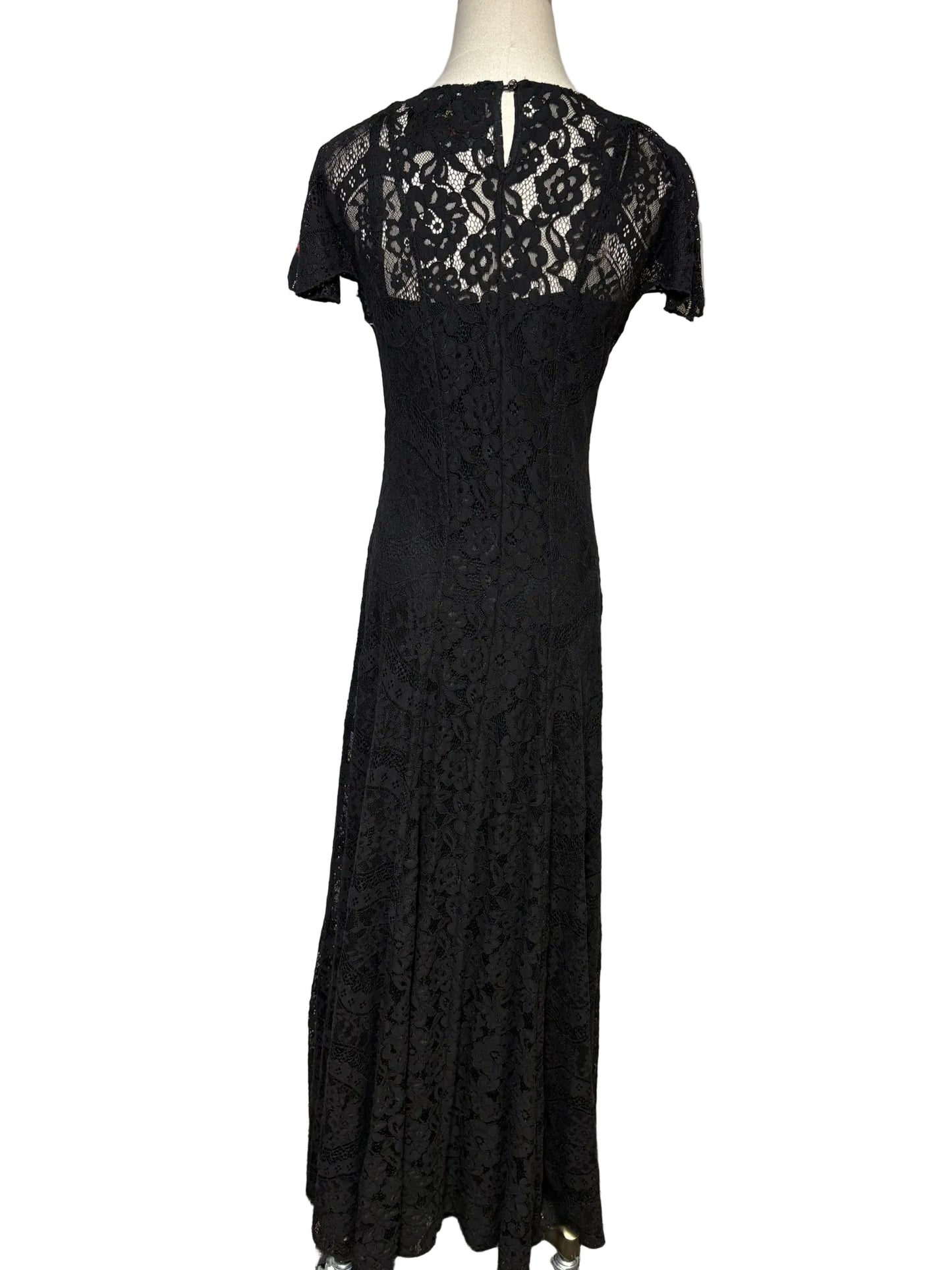 Size XS Johnny Was Black Lace Women's Pre-owned Dress