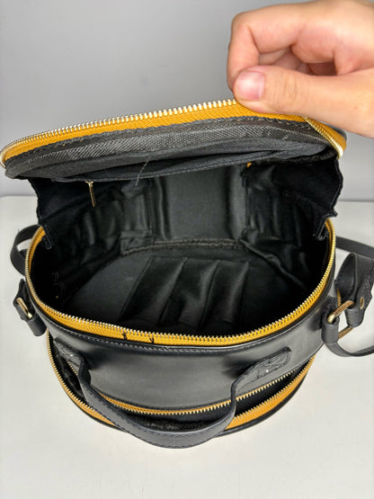 Ollie Quinn Suede Leather Pre-owned Black, Yellow Small Purse