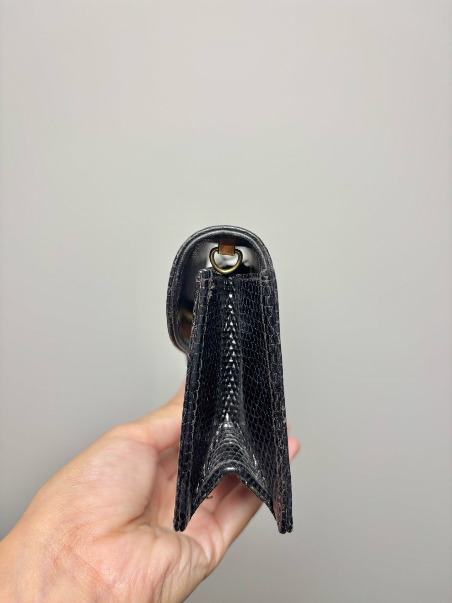 Lana of London by Lana Marks Leather Black Crossbody Crystal Embellishment Purse