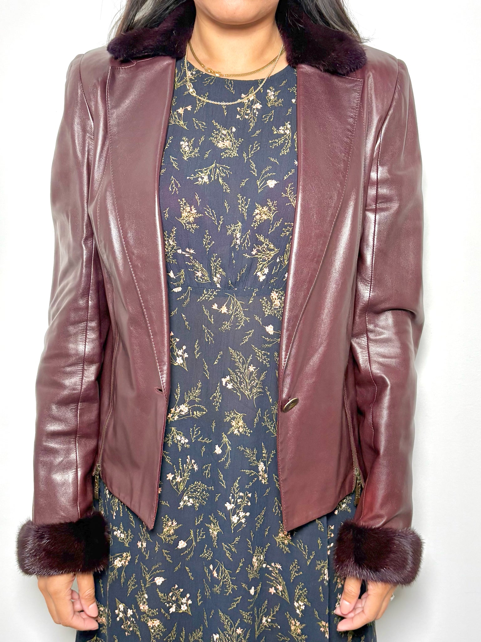 Women Size 10 Christian Dior Maroon / Burgundy Solid Lambskin