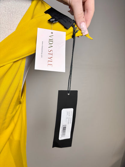 Women Size M Nili Lotan Lucette Floor-Length Mustard Yellow NWT Dress