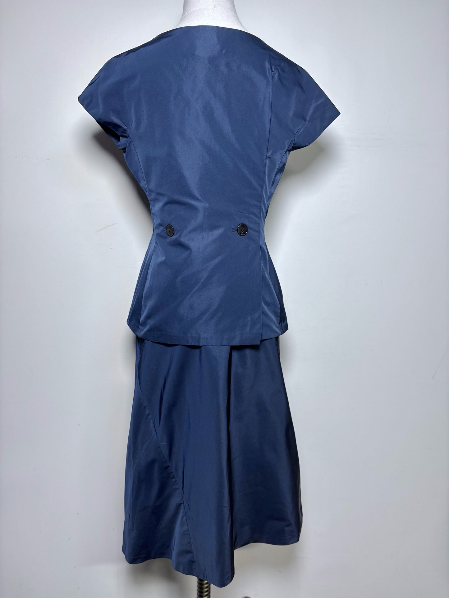 Women Size 36 (6 US) Jil Sander Navy Blue Solid Vintage Pre-owned 2 Piece Set
