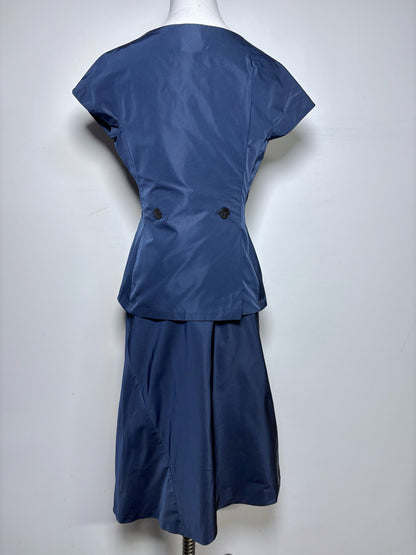 Women Size 36 (6 US) Jil Sander Navy Blue Solid Vintage Pre-owned 2 Piece Set