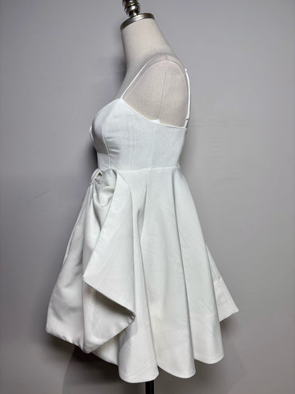 Women Size 2 Bardot White Solid Polyester Women's NWT Dress