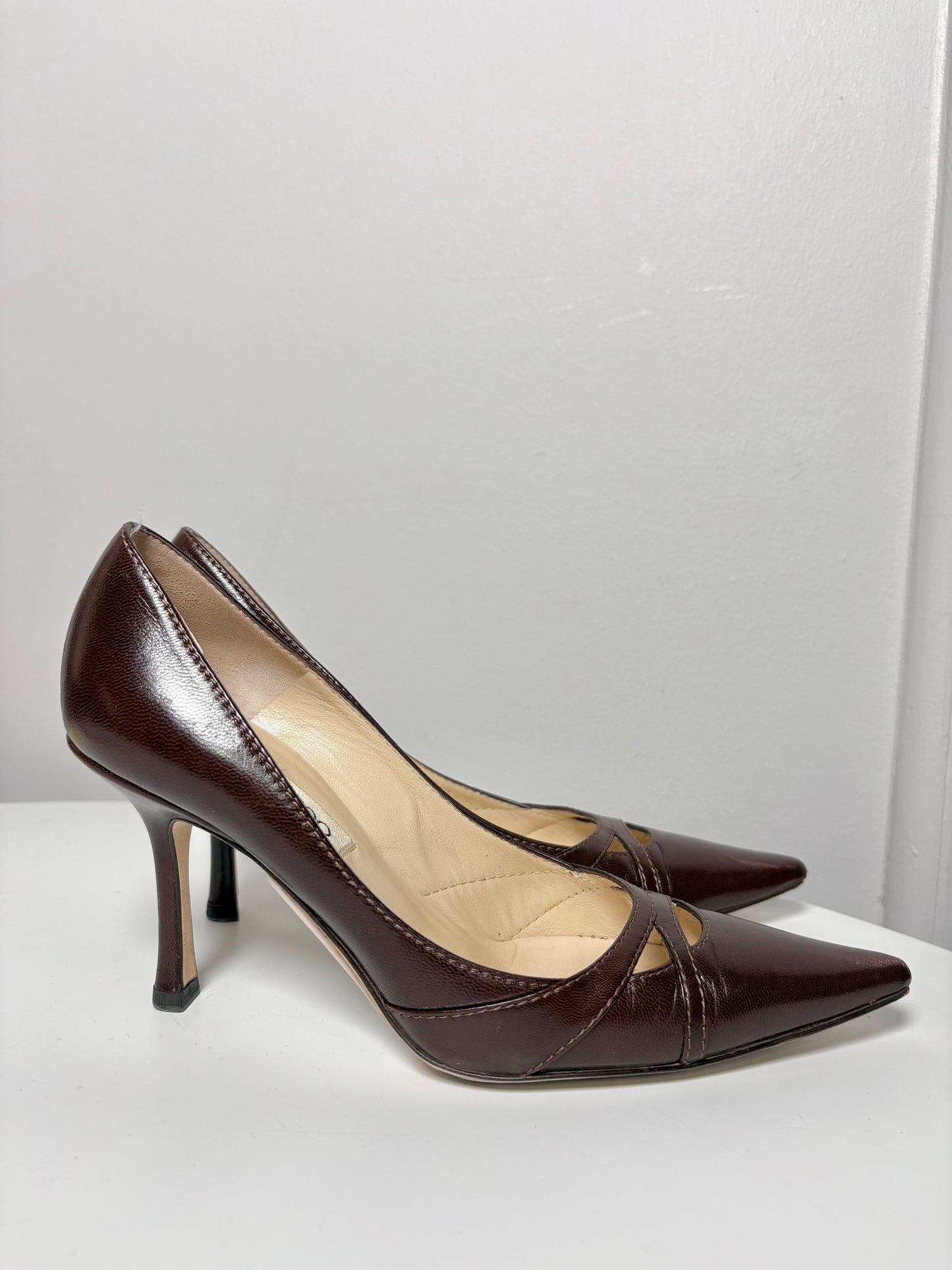 W Shoe Size 36.5 Jimmy Choo Brown Leather Pump