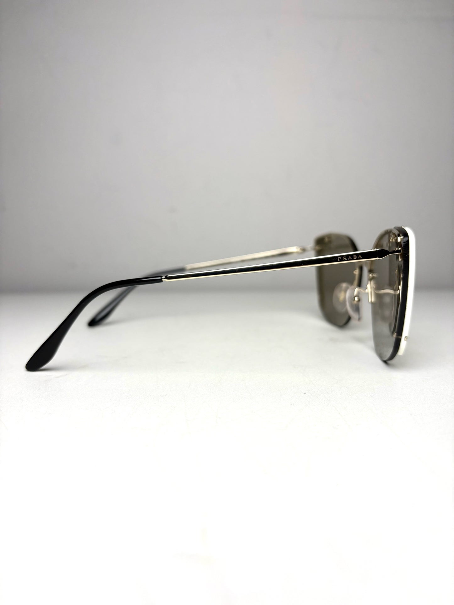 Women's Prada Absolute Ornate PR 59VS Black & Gold Pre-Owned Oversized Sunglasses