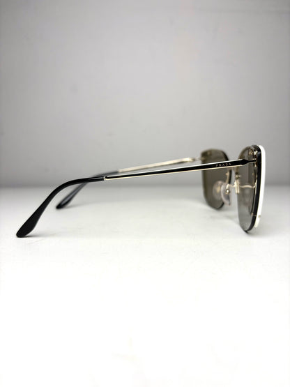 Women's Prada Absolute Ornate PR 59VS Black & Gold Pre-Owned Oversized Sunglasses