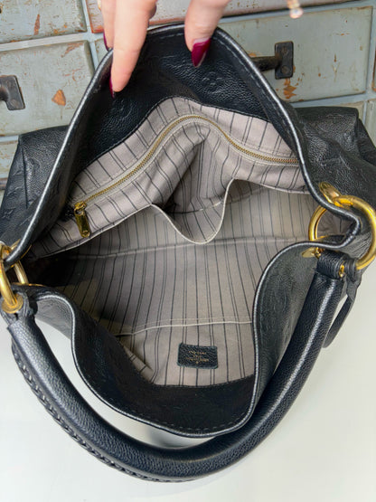 Louis Vuitton"Artsy Empreinte MM" Monogram Leather Black Cowhide Large Purse