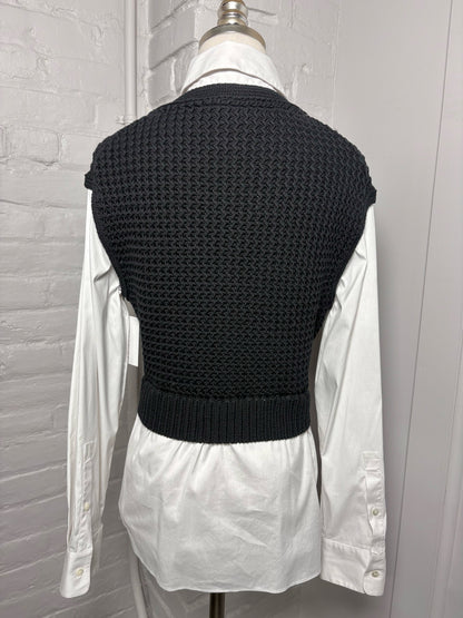 Women Size M Theory Black, White Knitted Top