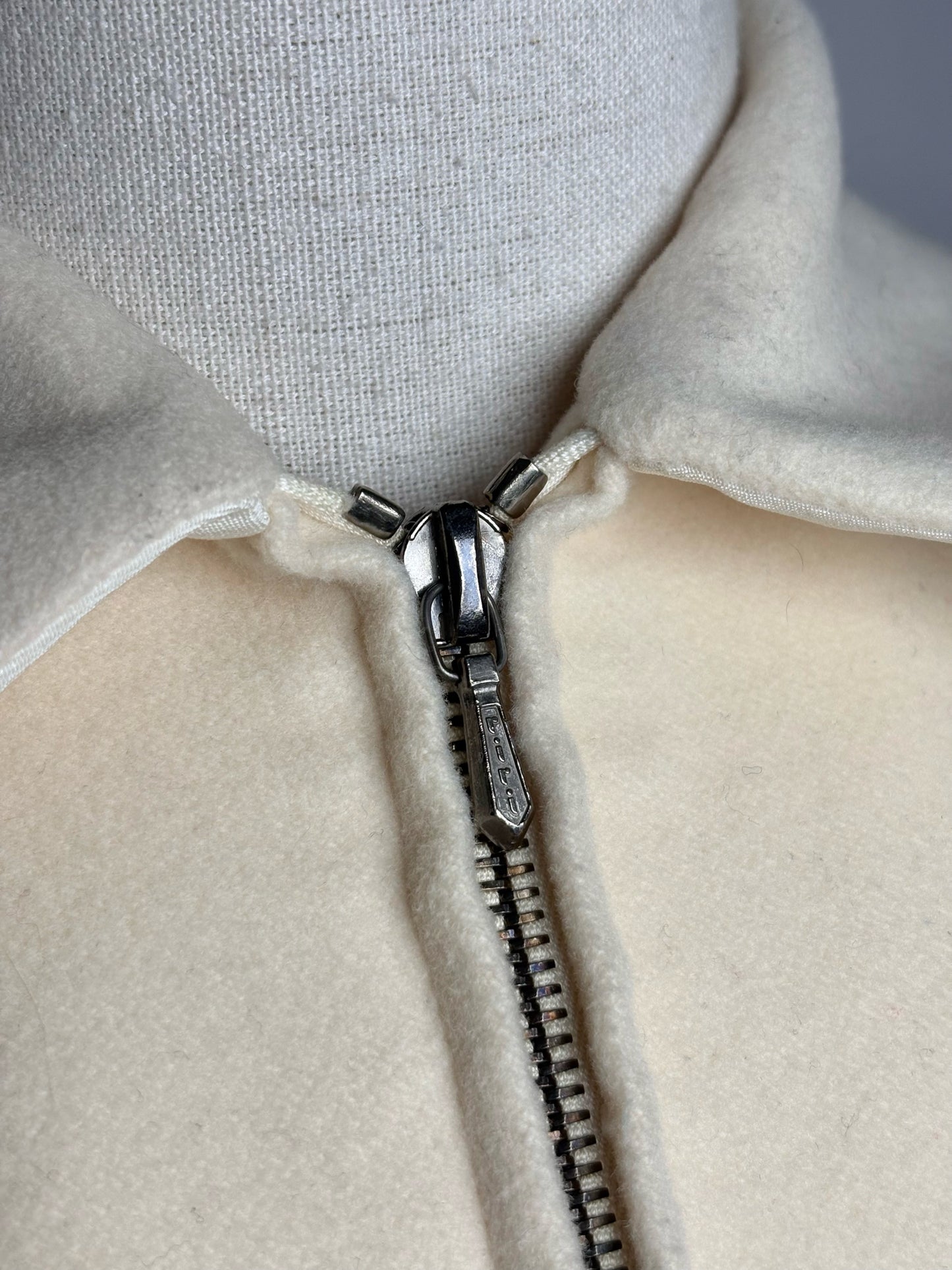 Women Size 4 Richard Tyler Collection Cream Solid Vintage 100% Wool Coat