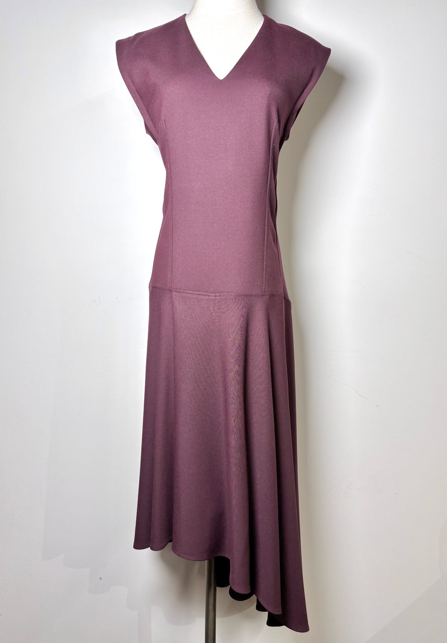 Women Size 8 M.M. Lafleur Burgundy Solid Wool Hybrid Sheath Dress