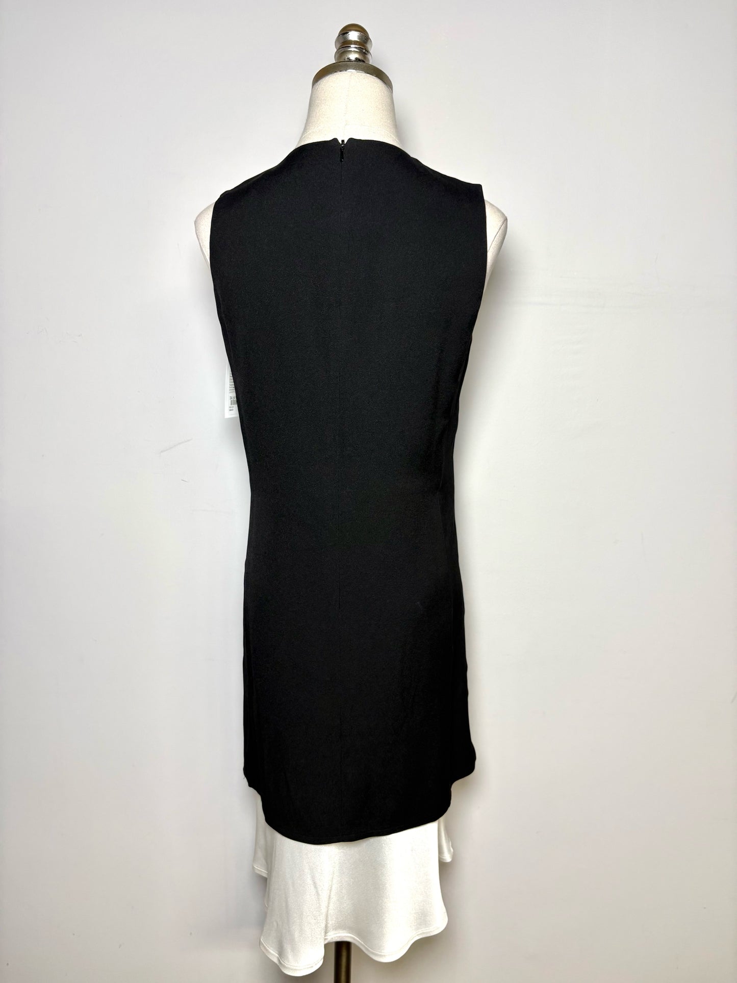 Women Size 34 (4 US) Vintage Karl Lagerfeld Y2K Black, White Ruffle  Hem Dress