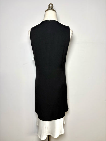 Women Size 34 (4 US) Vintage Karl Lagerfeld Y2K Black, White Ruffle  Hem Dress