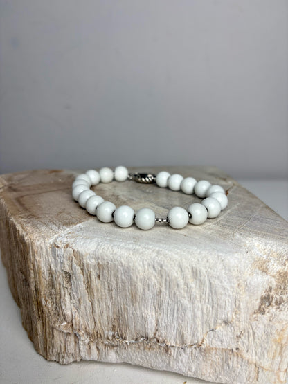 Authentic David Yurman Beads Pre-owned White Agatte Spiritual Beads Bracelet