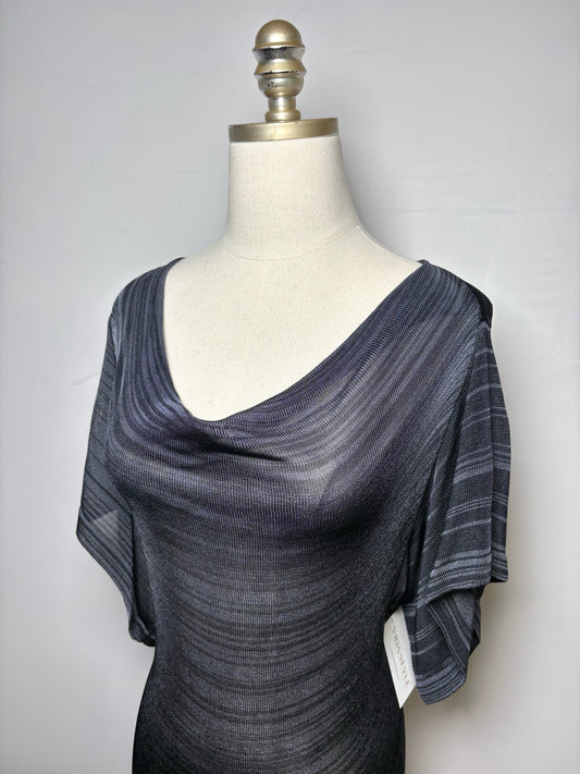 Women's Size M Escada Sport Black & Gray Cowl Neck Knit Dress